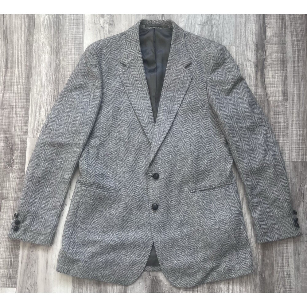 Woodmere Men's Tweed Gray Sport Coat Blazer Two Button Herringbone 42R